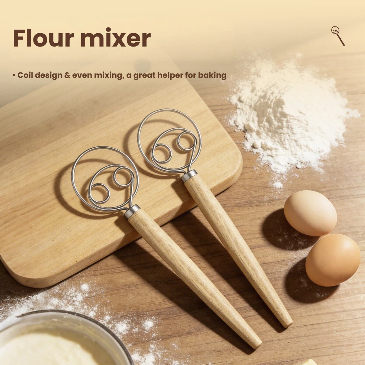 Danish Pancake Pan - Fouet à pâte grand format avec