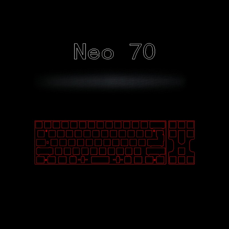 Crepe Pan Carbon - Plaque de positionnement de clavier Neo70