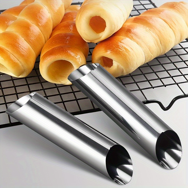 Danish Pancake Pan - Tubes à cannoli en acier inoxydable,